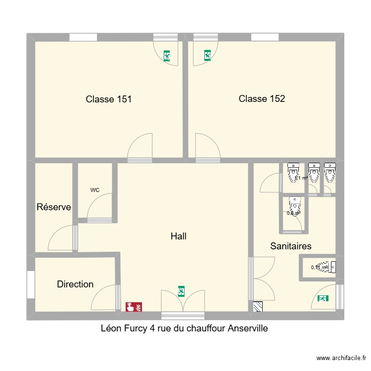 Furcy Anserville. Plan de 10 pièces et 80 m2