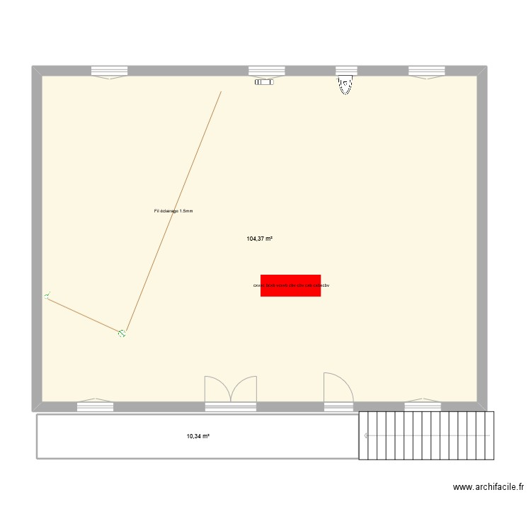 Maison. Plan de 2 pièces et 115 m2