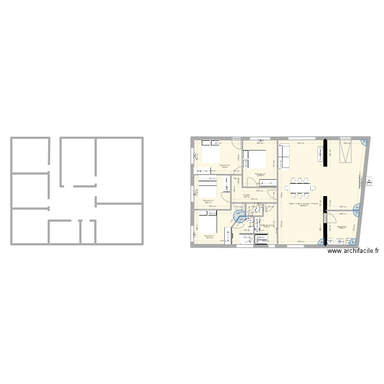 Plan porcieu aménagement 4. Plan de 9 pièces et 129 m2