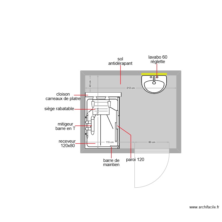 cenci. Plan de 1 pièce et 4 m2