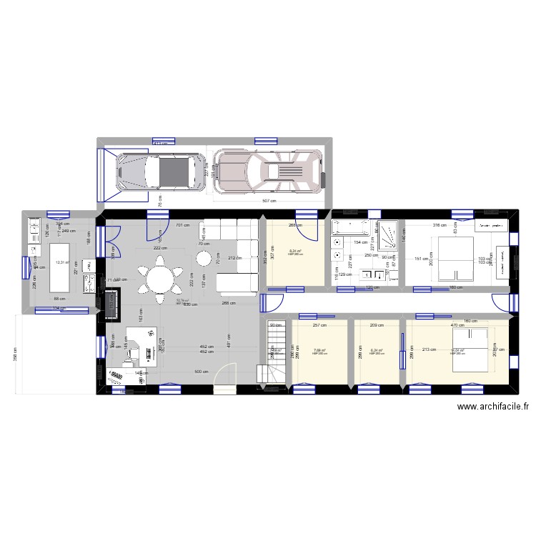 CLEMENSAC BAS 2 Version 3. Plan de 9 pièces et 168 m2