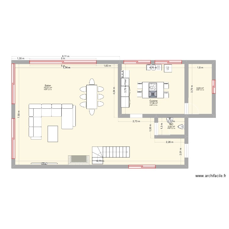 gorbio. Plan de 4 pièces et 100 m2