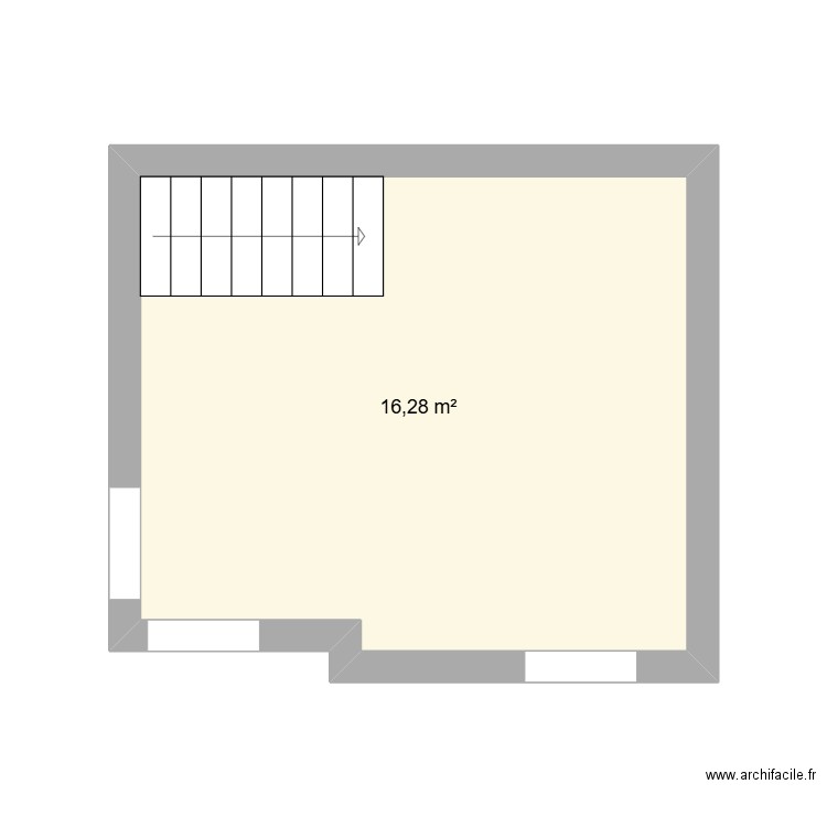 plan salon vide. Plan de 1 pièce et 16 m2