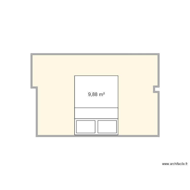 Chambre Gabin. Plan de 1 pièce et 10 m2