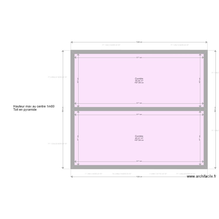 ML24012535. Plan de 15 pièces et 258 m2