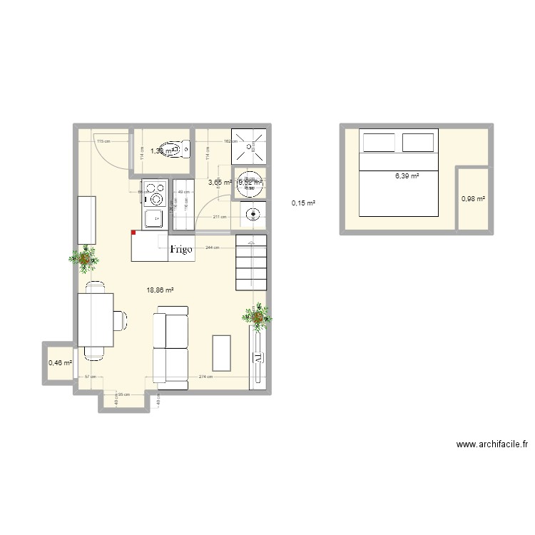 fro 9. Plan de 8 pièces et 32 m2