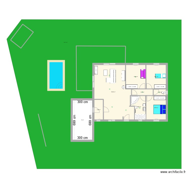 notre maison. Plan de 9 pièces et 105 m2