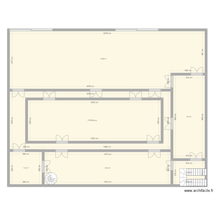 FG 1. Plan de 7 pièces et 466 m2