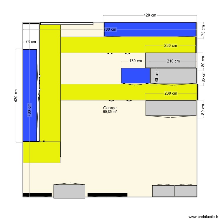 Garage Kaisercraft. Plan de 1 pièce et 61 m2