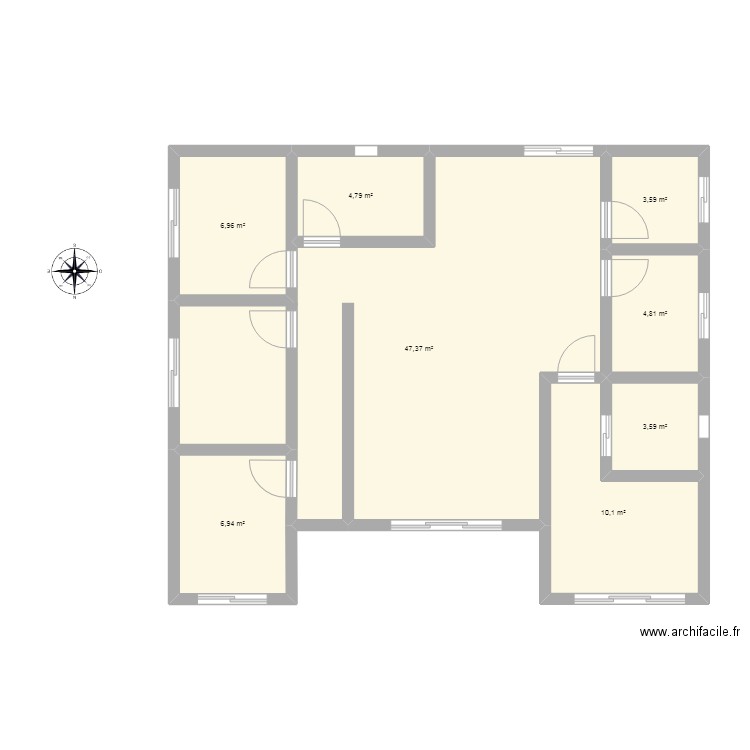 tokyb. Plan de 8 pièces et 88 m2