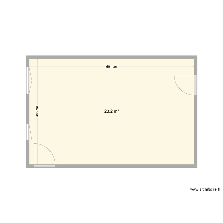 Studio adaptable. Plan de 1 pièce et 23 m2