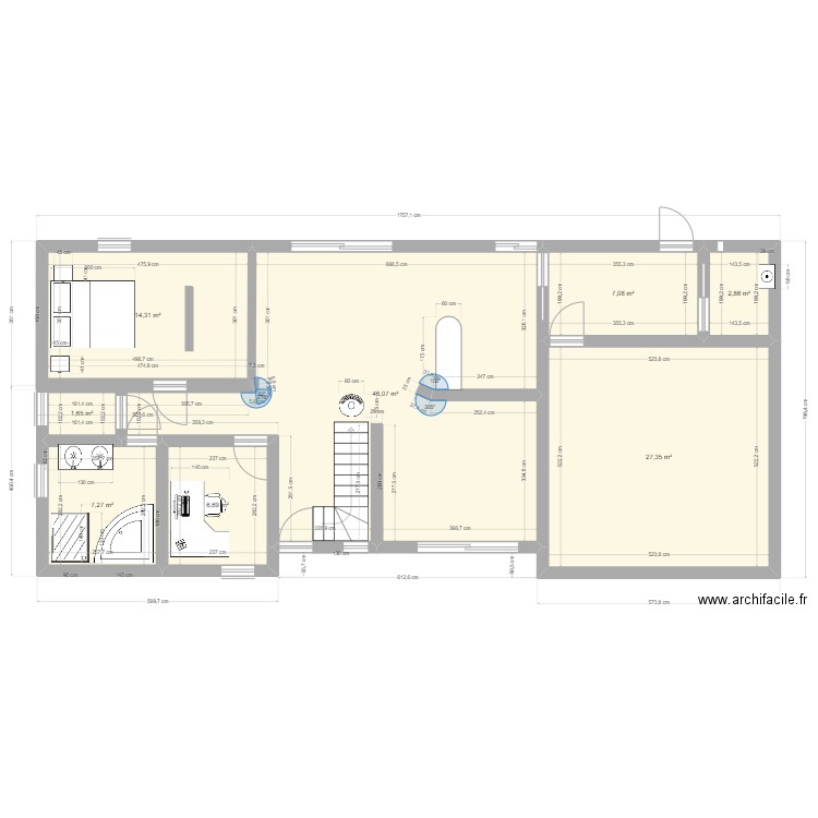 MAISON PROJET 1. Plan de 8 pièces et 113 m2