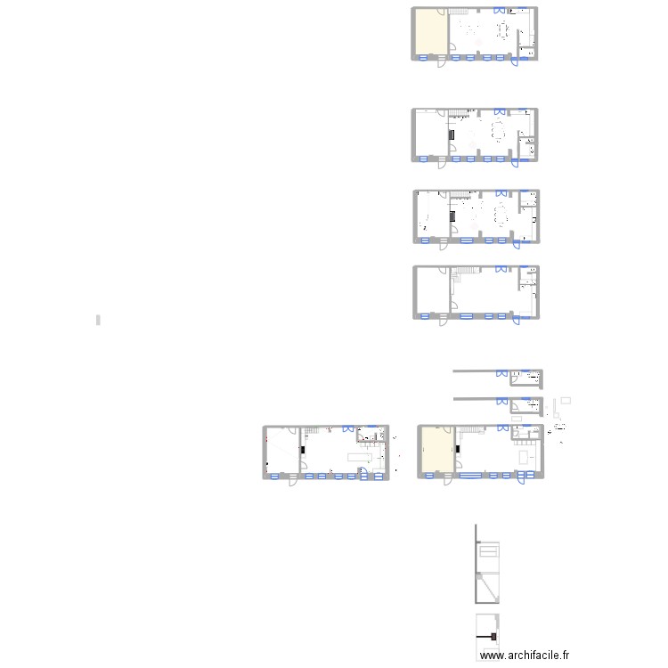 MontmachouxPlan1er. Plan de 6 pièces et 170 m2