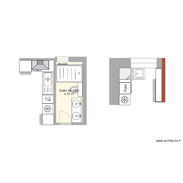 edel29. Plan de 1 pièce et 4 m2