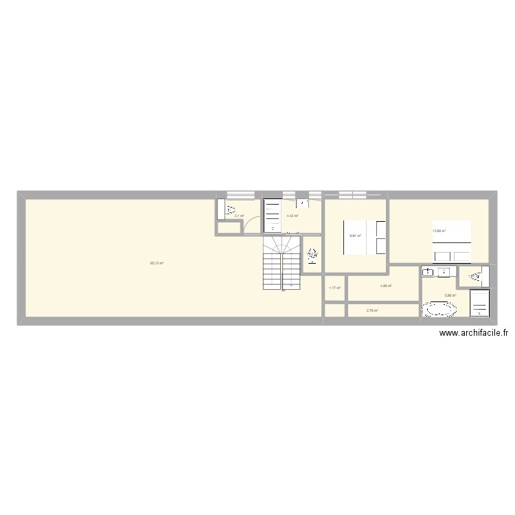 GrangeNew. Plan de 25 pièces et 225 m2