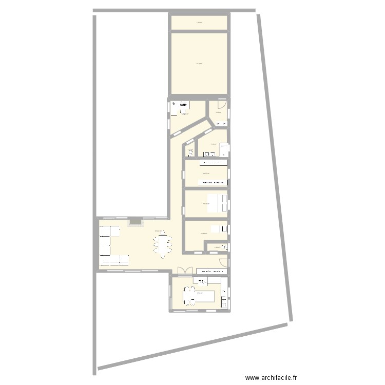 maison-weber-long. Plan de 12 pièces et 177 m2