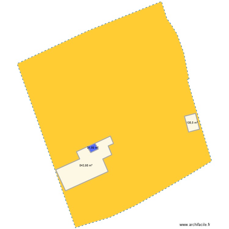 BUVETTE CADASTRE. Plan de 3 pièces et 982 m2