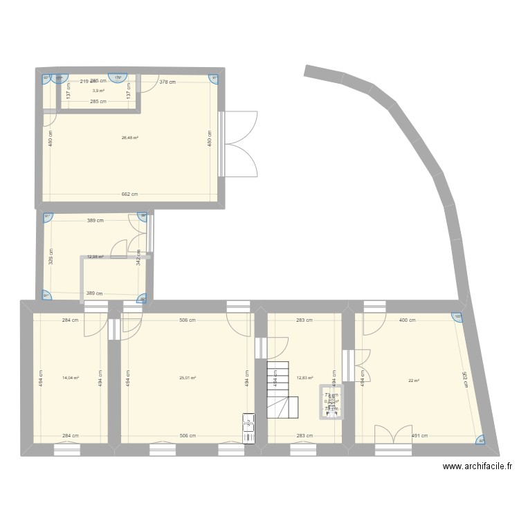 Le Bérard. Plan de 8 pièces et 125 m2