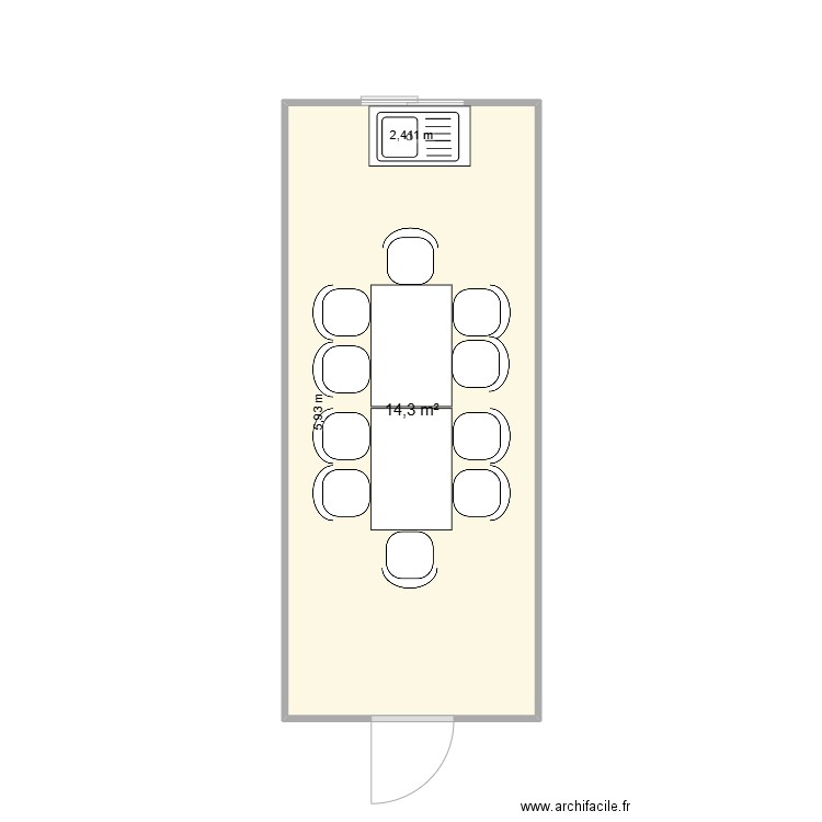 STAL TP CHANTIER VAISE. Plan de 1 pièce et 14 m2