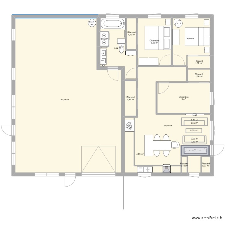 gfdshg. Plan de 19 pièces et 165 m2