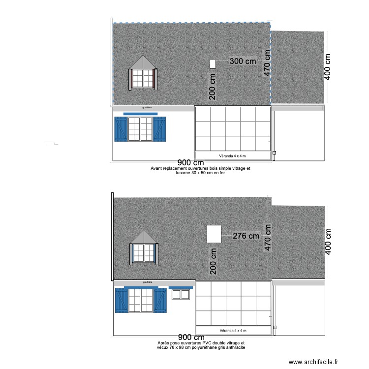 ty len façade Sud Ouest. Plan de 0 pièce et 0 m2