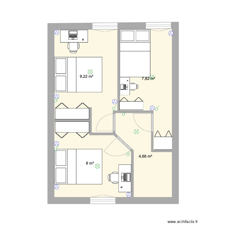 LEBOIS CLAIRE. Plan de 4 pièces et 30 m2