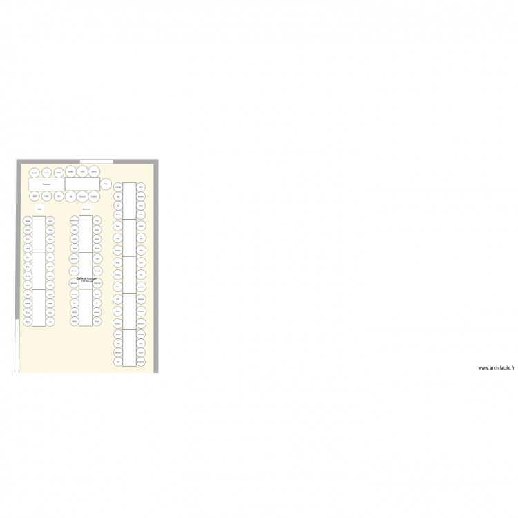 plan de table 2.0. Plan de 1 pièce et 112 m2