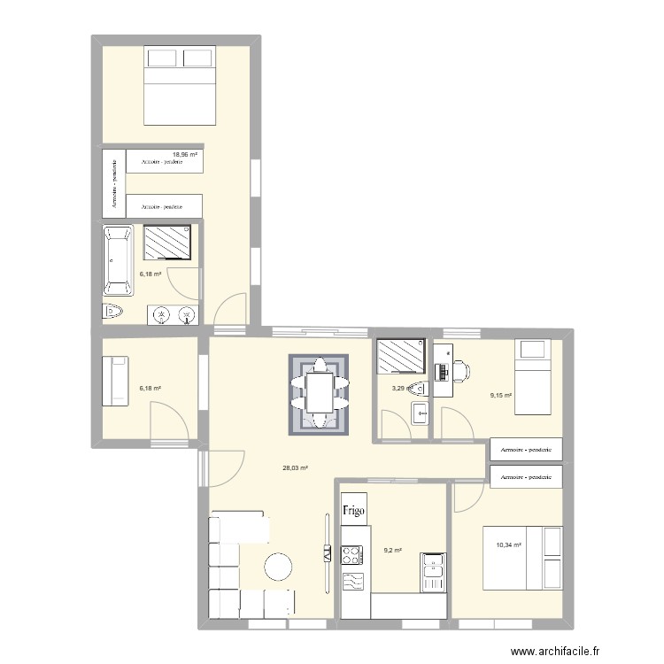 Maison RENOVATION PLAN A Rafael. Plan de 8 pièces et 91 m2