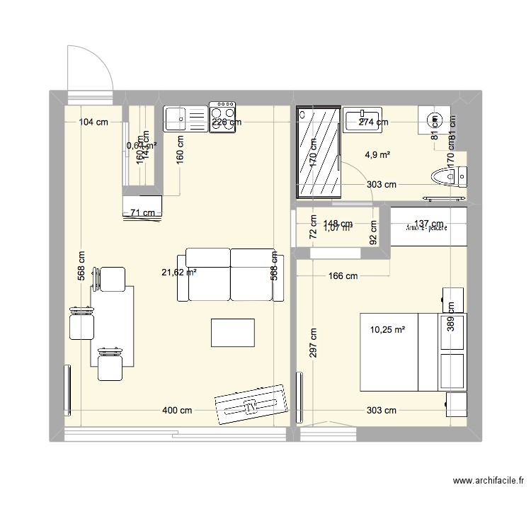 hebert 4. Plan de 5 pièces et 39 m2