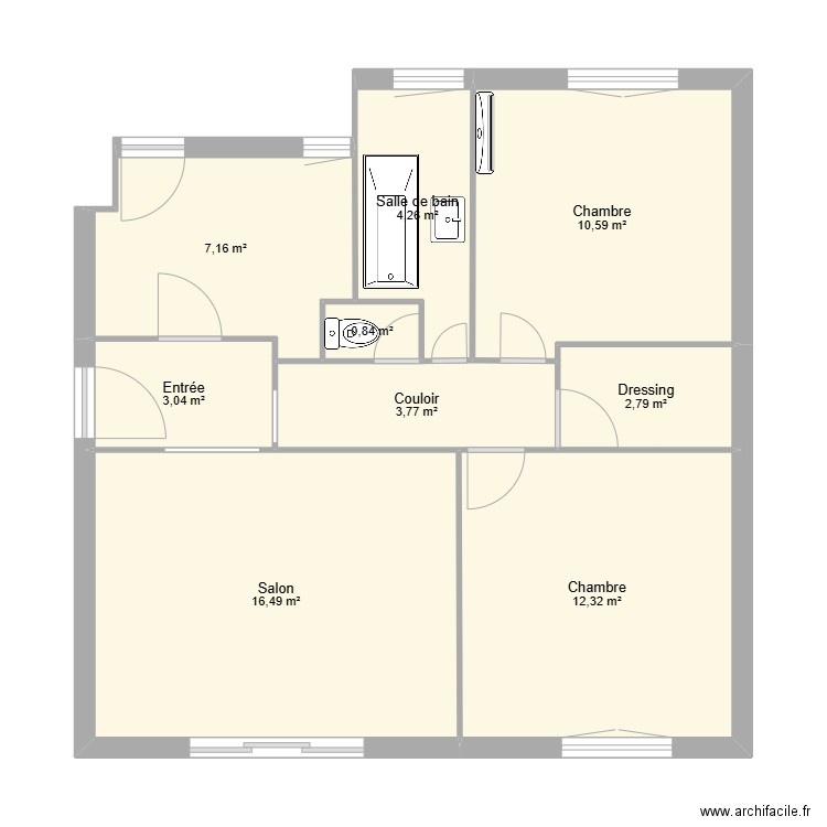 XL SANARY. Plan de 9 pièces et 61 m2