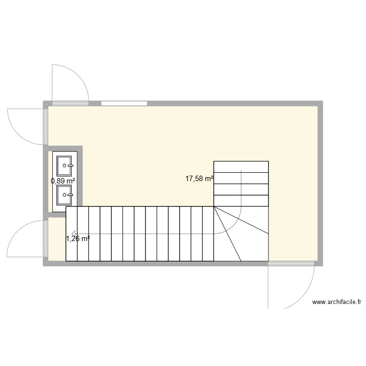 hall2. Plan de 3 pièces et 20 m2