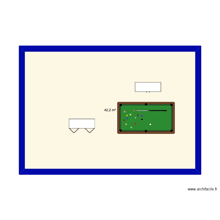 ccccc. Plan de 1 pièce et 42 m2