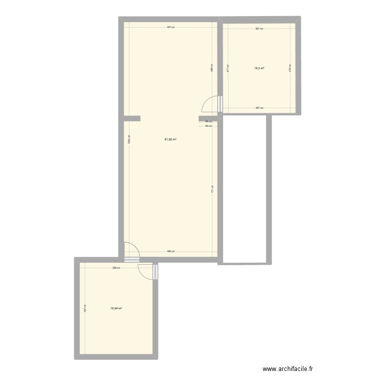 Domicile 2. Plan de 3 pièces et 99 m2