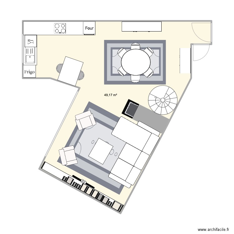 Maison papa. Plan de 1 pièce et 49 m2