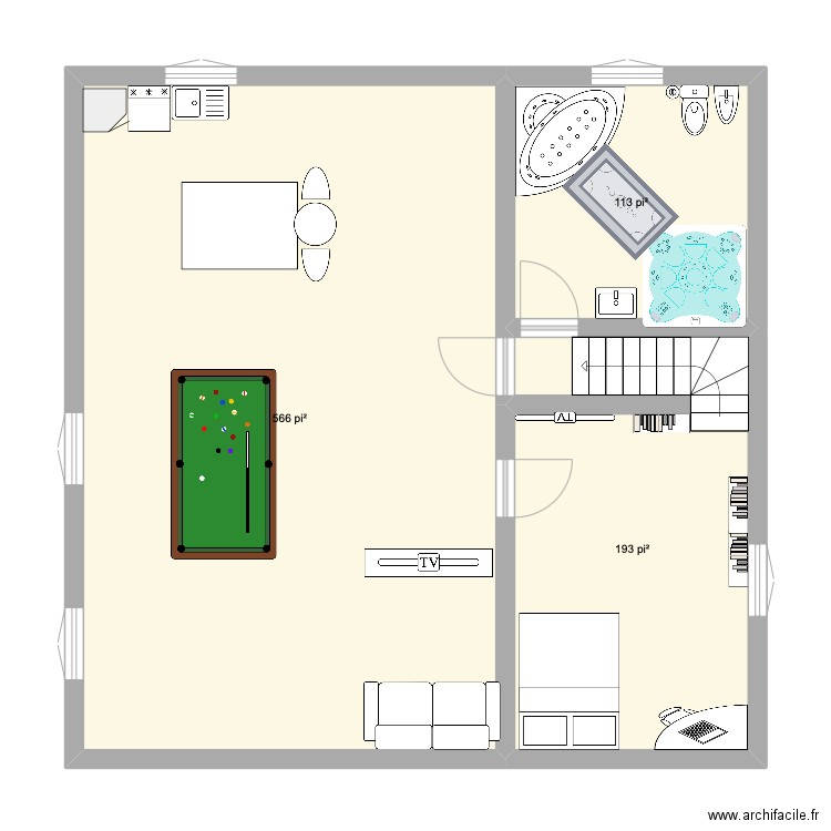 razi. Plan de 3 pièces et 81 m2