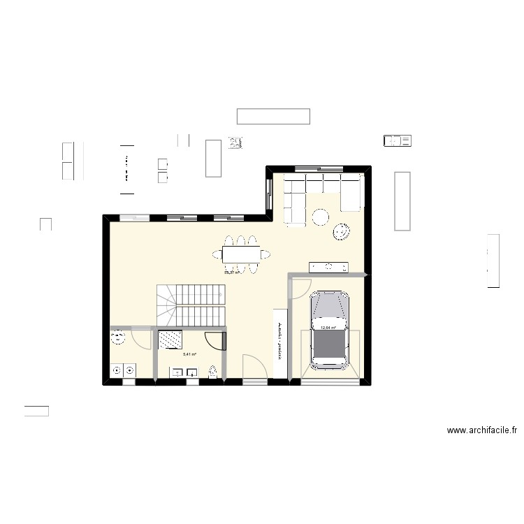 PLAN CHATILLON 3. Plan de 3 pièces et 73 m2