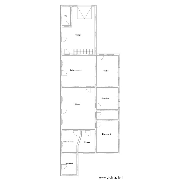 baert. Plan de 10 pièces et 165 m2