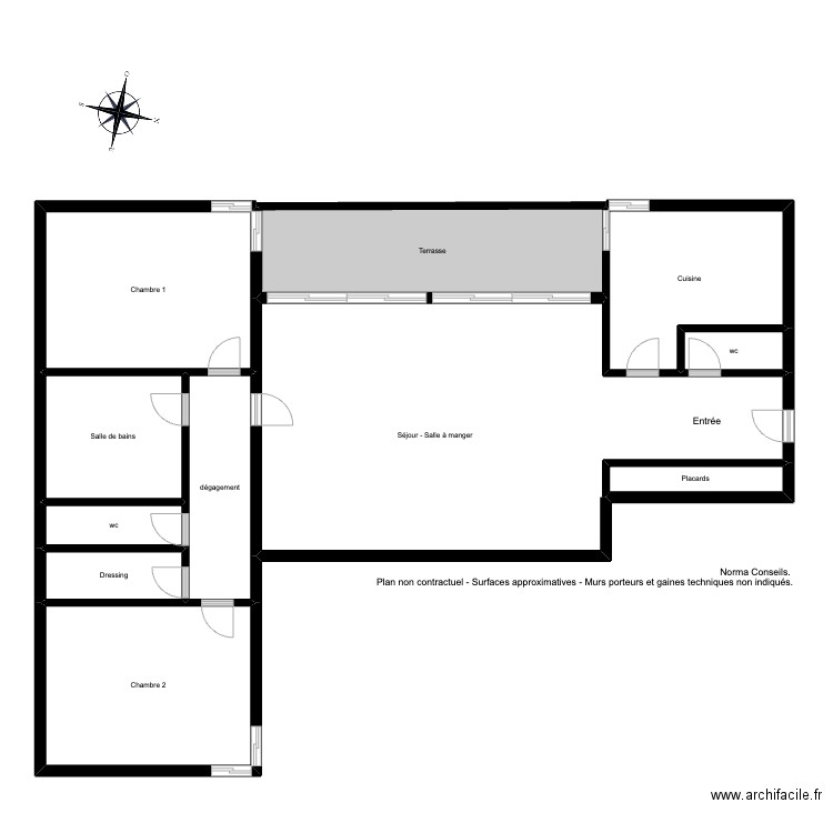 Plan Rouhet . Plan de 11 pièces et 170 m2