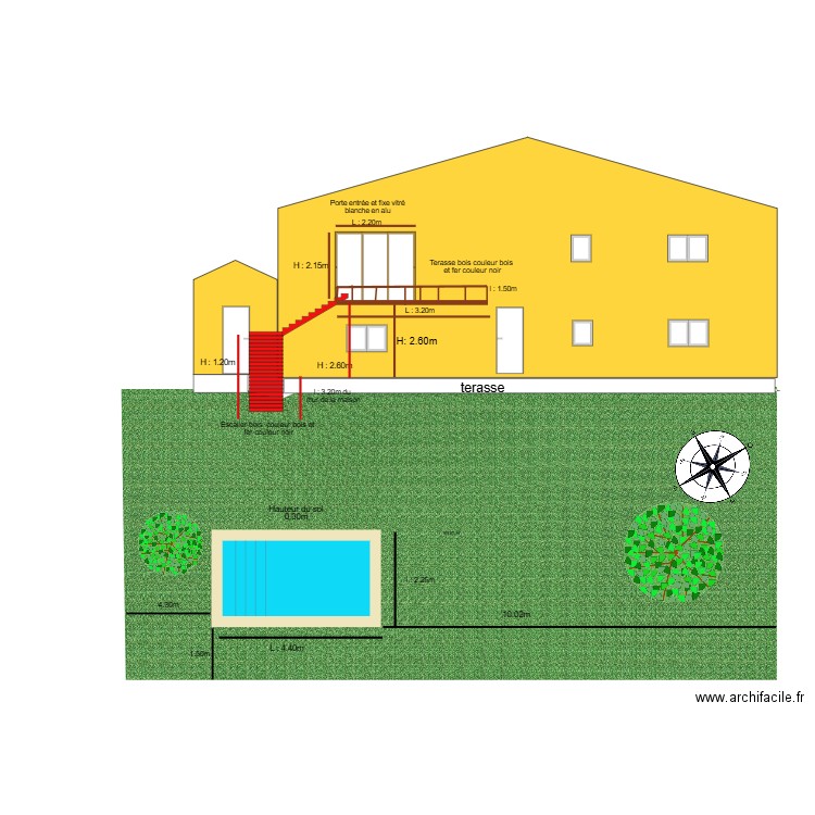 piscine. Plan de 0 pièce et 0 m2