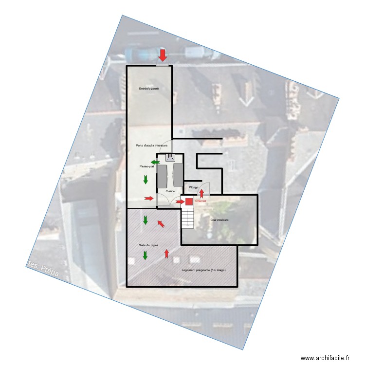 Plan Rosmarino. Plan de 4 pièces et 75 m2