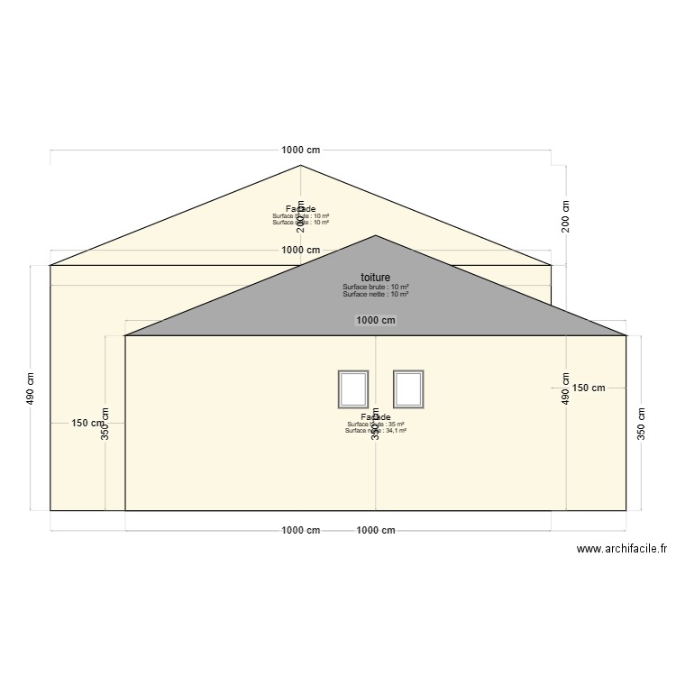 facade 2. Plan de 0 pièce et 0 m2