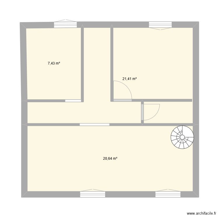 DOLET1. Plan de 3 pièces et 49 m2