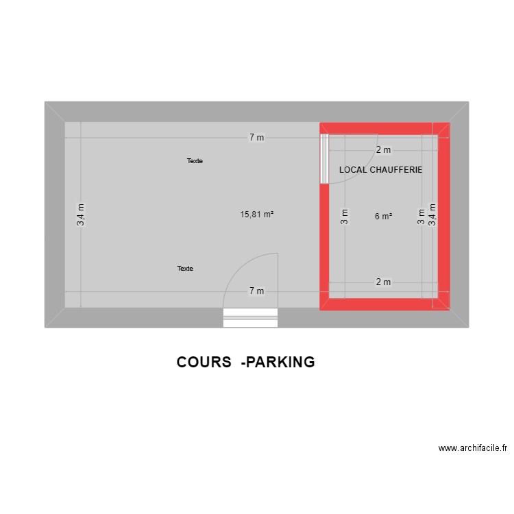 SCI LE POUZIN LOCAL GAZ. Plan de 2 pièces et 30 m2