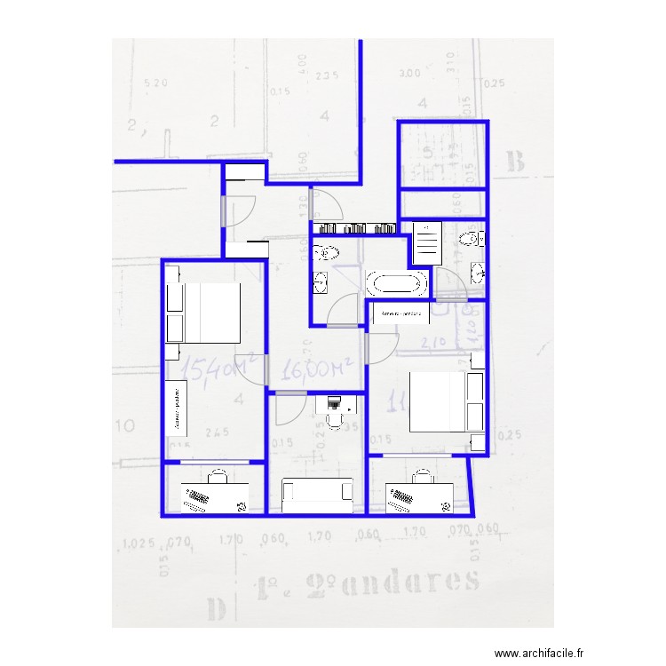 Plan Elsa et Adele. Plan de 10 pièces et 67 m2