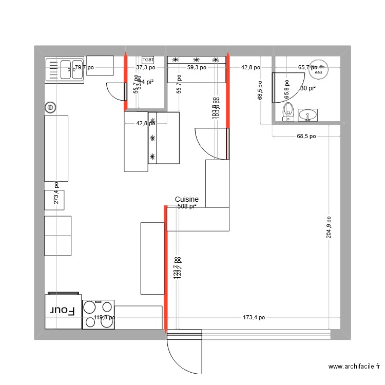 Abuela.3. Plan de 3 pièces et 51 m2