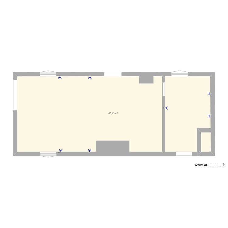 CAVE LAVERIE CIRCUIT PRISES . Plan de 1 pièce et 63 m2