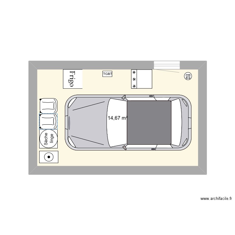 Garage. Plan de 1 pièce et 15 m2