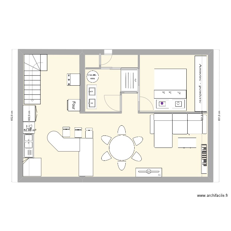 MAISON BRETAGNE. Plan de 1 pièce et 53 m2