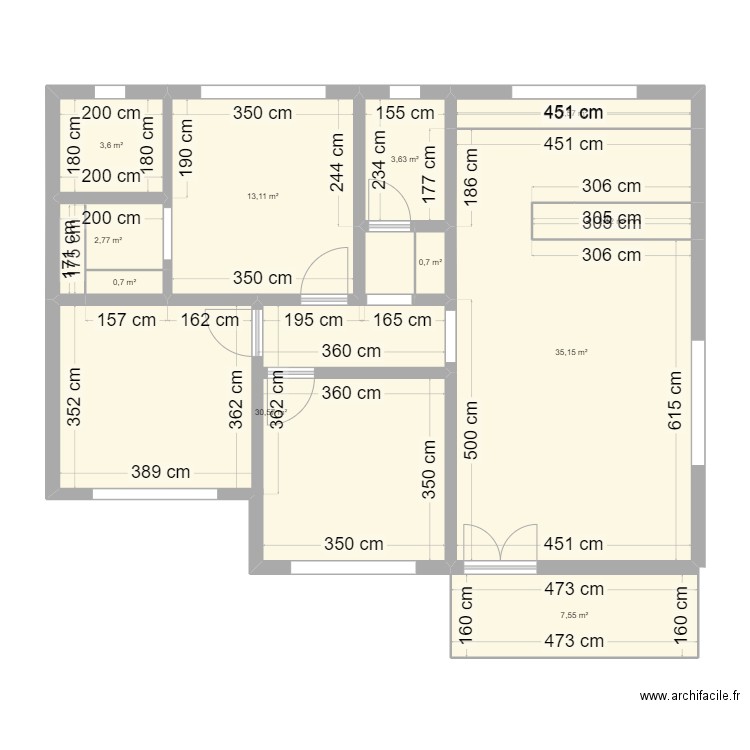 plan2. Plan de 11 pièces et 102 m2