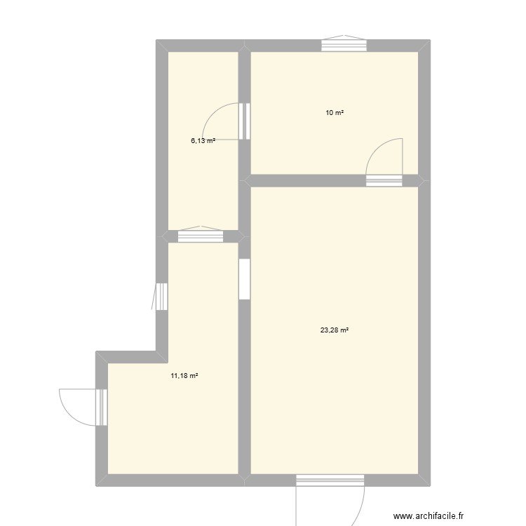 plan. Plan de 4 pièces et 51 m2